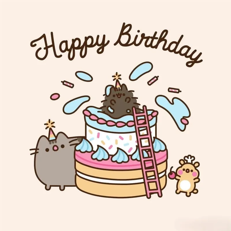 Meme mèo happy birthday lan tỏa niềm vui từ các chú mèo đáng yêu.